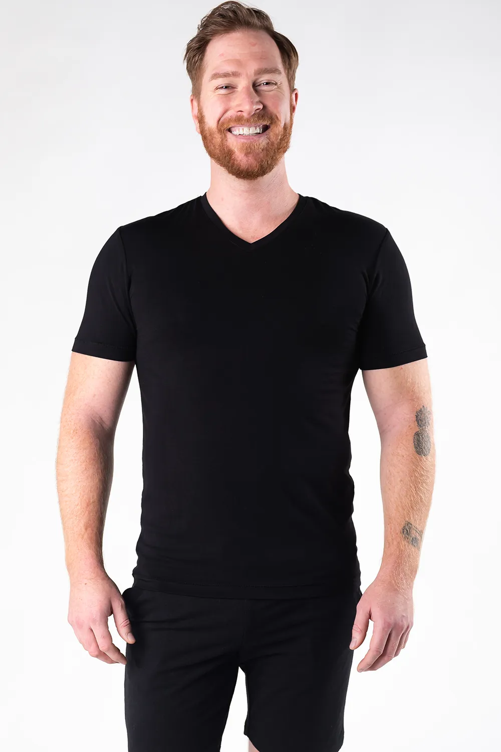 Huron V-Neck Bamboo Tee - Black