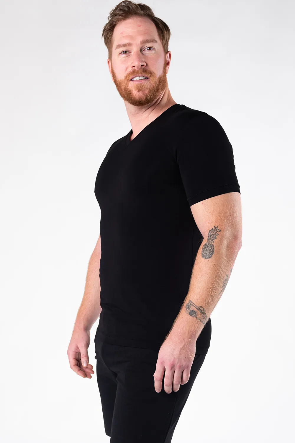 Huron V-Neck Bamboo Tee - Black