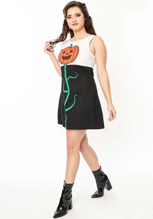 Pumpkin [Black & White] Head | SHIFT DRESS