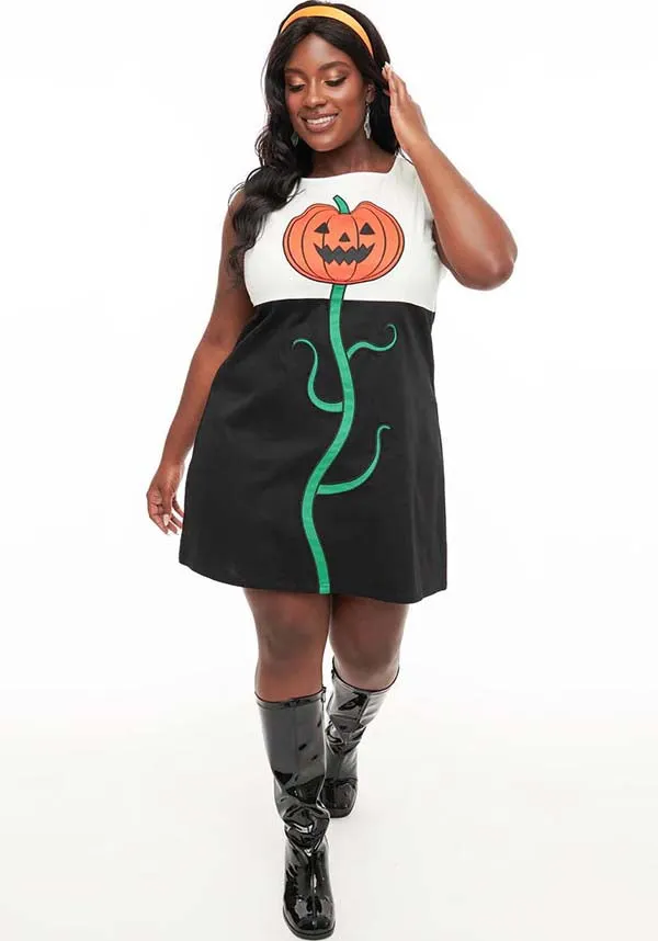 Pumpkin [Black & White] Head | SHIFT DRESS