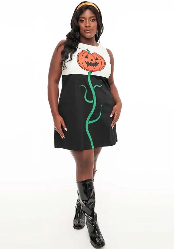 Pumpkin [Black & White] Head | SHIFT DRESS