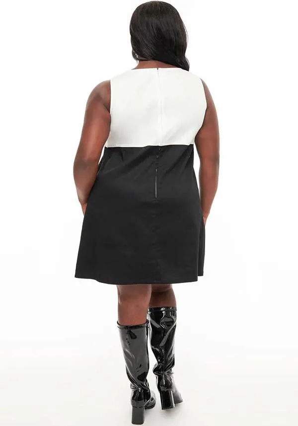Pumpkin [Black & White] Head | SHIFT DRESS