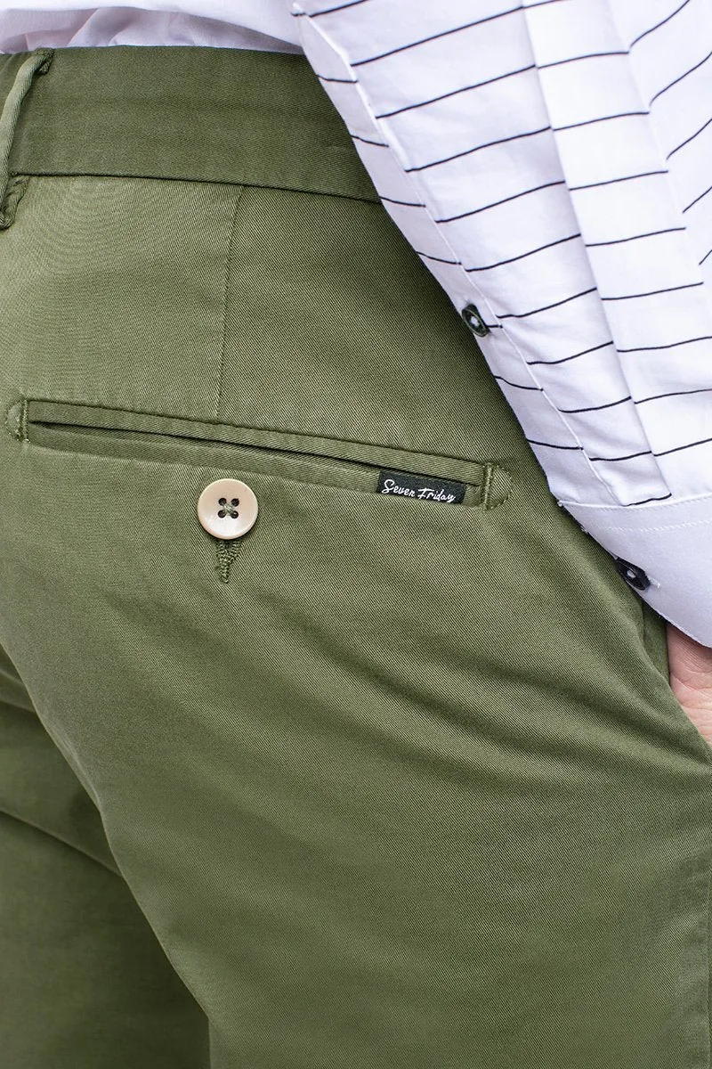 SF Moss Green 2-Way Stretch Washed Chino