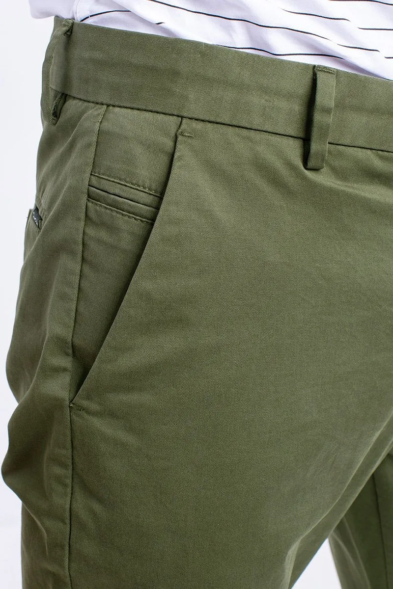 SF Moss Green 2-Way Stretch Washed Chino