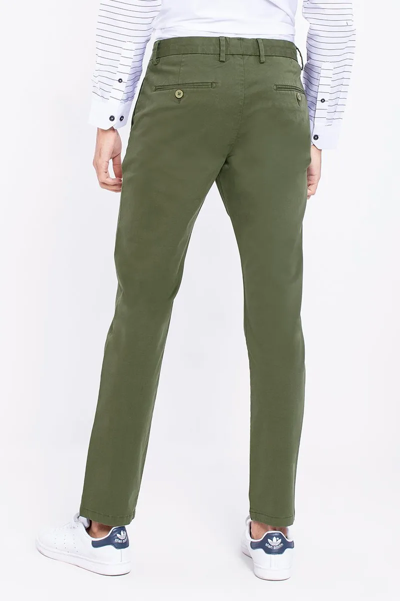 SF Moss Green 2-Way Stretch Washed Chino