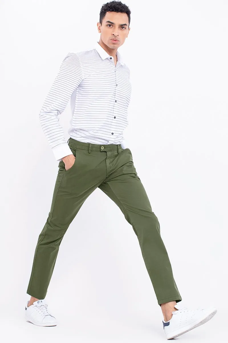 SF Moss Green 2-Way Stretch Washed Chino